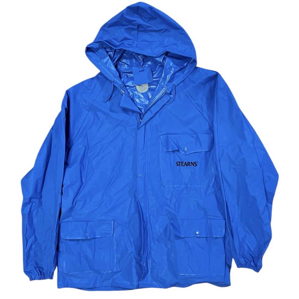 Stearns Dry Wear Hooded Rain Coat & Pants Set Blue Waterproof XL Vented Pockets - Picture 3 of 16